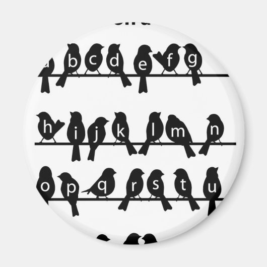 Code Key - Vogels op een draad Magneet (Voorkant)