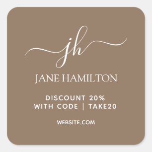 Code kleine korting voor zakelijke verpakking vierkante sticker