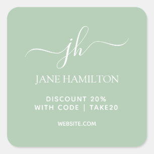 Code kleine korting voor zakelijke verpakking vierkante sticker