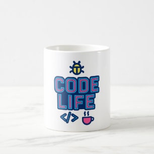 CODE LIFE-beker – Voor programmeurs die koffie deb Koffiemok