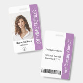 Code Logo-ID aangepaste personeelslid Badge (Voor- en achterkant)