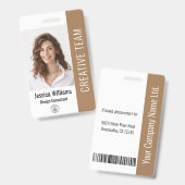 Code Logo-ID aangepaste personeelslid Badge (Voor- en achterkant)