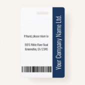 Code Logo-ID aangepaste personeelslid Badge (Achterkant)