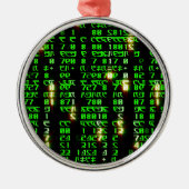 Code matrix metalen ornament (Voorkant)