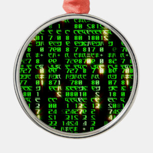 Code matrix metalen ornament