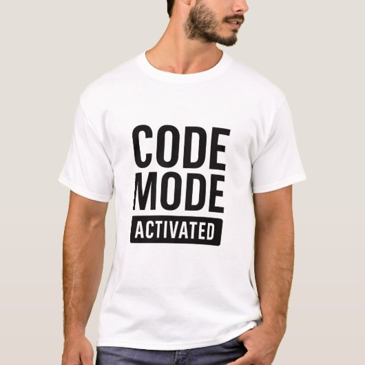 code mode activated coding programming t-shirt (Voorkant)