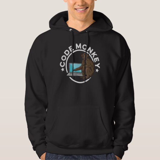 Code monkey Programming Coder Software Developer N Hoodie (Voorkant)