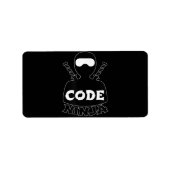 Code Ninja Computer Coding Engineer Funny Lovers Etiket (Voorkant)