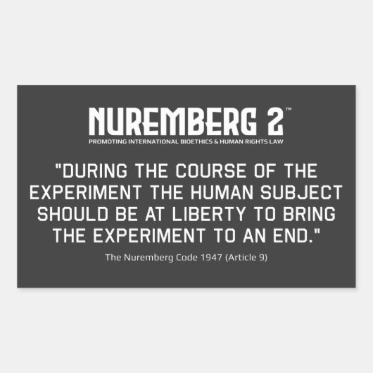 Code Nuremberg 1947 A. 9 Stickers Rectangulaires (Devant)