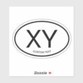 Code pays ovale autocollant vinyle pour tout pays (Feuille)