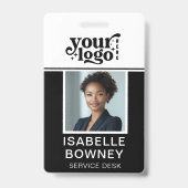 Code photo de l'employé noir Badge de sécurité de (Avant)