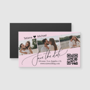 code qr 3 collage de photos magnet rose pour annon