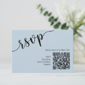 Code QR à script minimal Bleu clair RSVP (Debout devant)