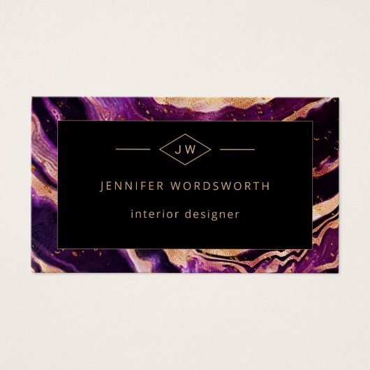 Code QR Abstrait professionnel moderne violet noir (Devant)