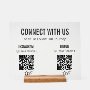 Code QR Acrylique Minimaliste Suivez-nous sur les