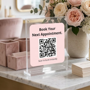 Code QR Autocollant Rose pour Réserver Votre Proch