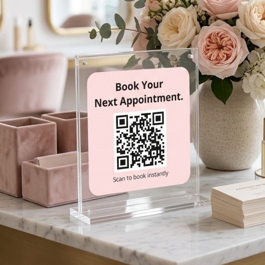 Code QR Autocollant Rose pour Réserver Votre Proch