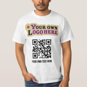 Code QR avant personnalisé Logo arrière T-shirt