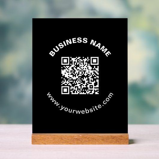 Code QR avec nom d'entreprise Texte circulaire gra (Neutre)