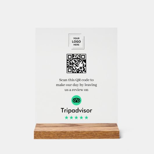 Code QR Avis Tripadvisor Style Tablette Acrylique (Recto)