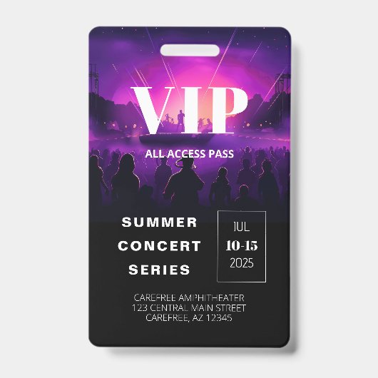 Code QR Badge de Concert VIP (Avant)