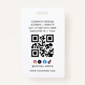 Code QR | Badge d'événement du logo d'entreprise m (Dos)