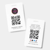 Code QR | Badge d'événement Logo d'entreprise Mode (Avant & arrière)
