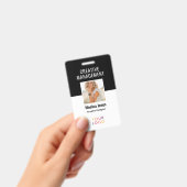 Code QR - Badge noir photo de l'employé (À main)