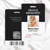 Code QR - Badge noir photo de l'employé