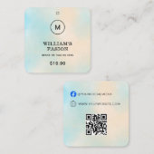 Code QR | Balise de Étiquette de vêtements bleus P (Devant / Derrière)
