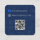Code QR | Balise de Étiquette de vêtements bleus P (Dos)