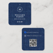 Code QR | Balise de Étiquette de vêtements bleus P (Devant / Derrière)
