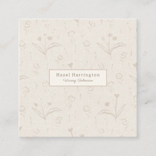 Code QR beige Carte de visite neutre minimaliste (Devant)