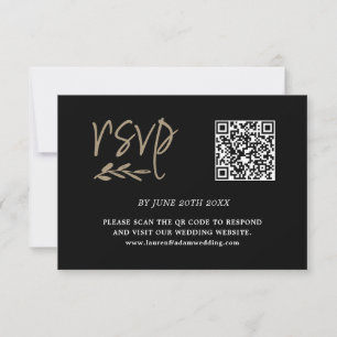 Code QR Black & Gold moderne RSVP