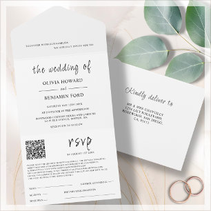 Code QR blanc minimaliste tout en une invitation