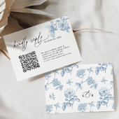 Code QR bleu classique minimaliste Mariage Cartes