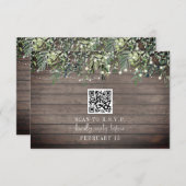 Code QR Bois rustique Botanique Mariage RSVP (Devant / Derrière)