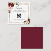 code qr burgundy et blush carte de détails du mari (Devant / Derrière)
