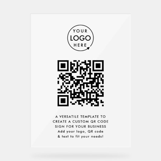Code QR | Business Logo Professionnel Simple Blanc (Recto)