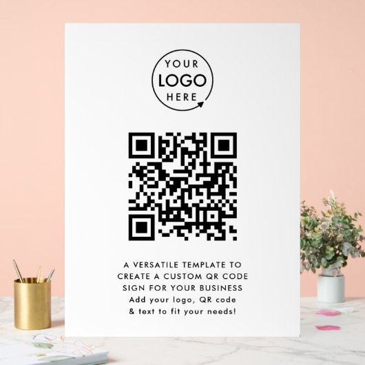 Code QR | Business Logo Professionnel Simple Blanc (Mariage)