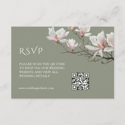 Code QR | Carte d'accompagnement Magnolia (Devant)