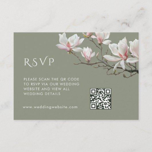 Code QR | Carte d'accompagnement Magnolia (Devant)