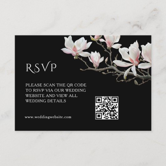 Code QR | Carte d'accompagnement Magnolia (Devant)
