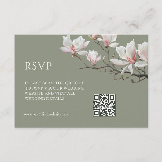 Code QR | Carte d'accompagnement Magnolia (Devant)
