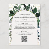 Code QR carte de détails mariage, Moderne Botaniqu (Devant)