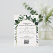 Code QR carte de détails mariage, Moderne Botaniqu (Debout devant)