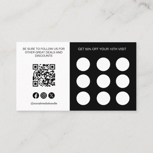 Code Qr Carte de fidélité Logo Médias sociaux Icôn (Dos)