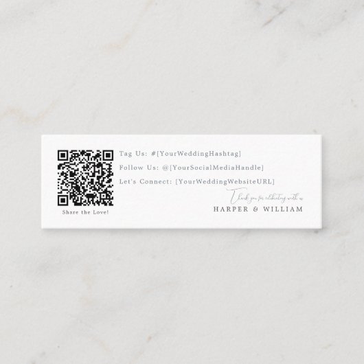 code qr carte de mariage de médias sociaux (Devant)