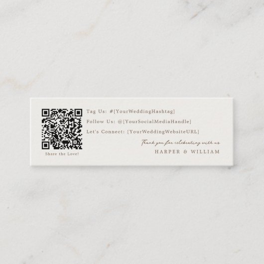 code qr carte de mariage de médias sociaux (Devant)