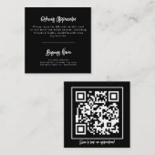 Code QR Carte de référence moderne noir et blanc (Devant / Derrière)